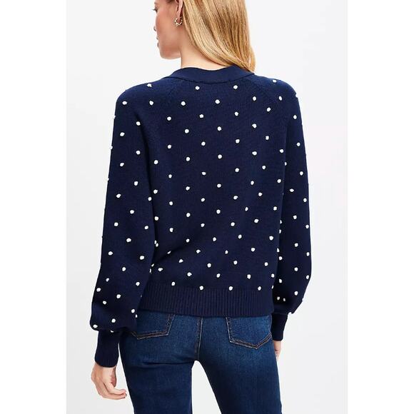 Uniqlo Navy Polka Dot Cardigan Sweater XL - Picture 13 of 15